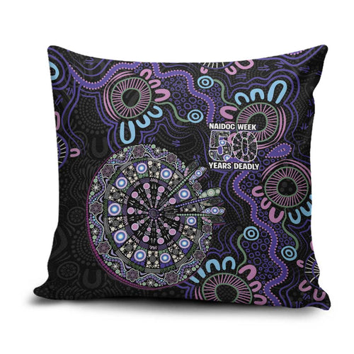 First Nations Darts NAIDOC 2026 Pillow Cover Aboriginal Dot Art