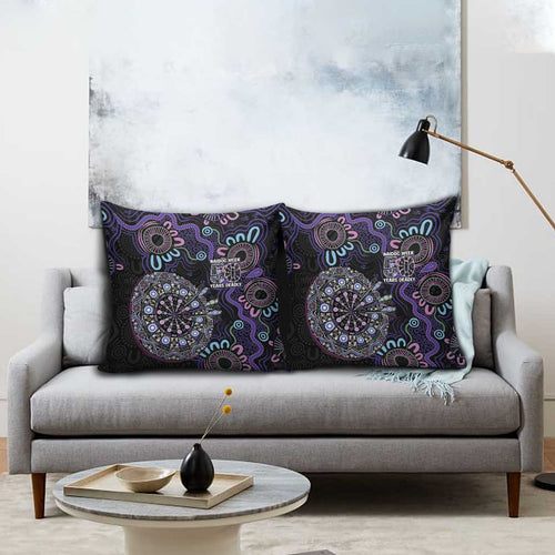 First Nations Darts NAIDOC 2026 Pillow Cover Aboriginal Dot Art