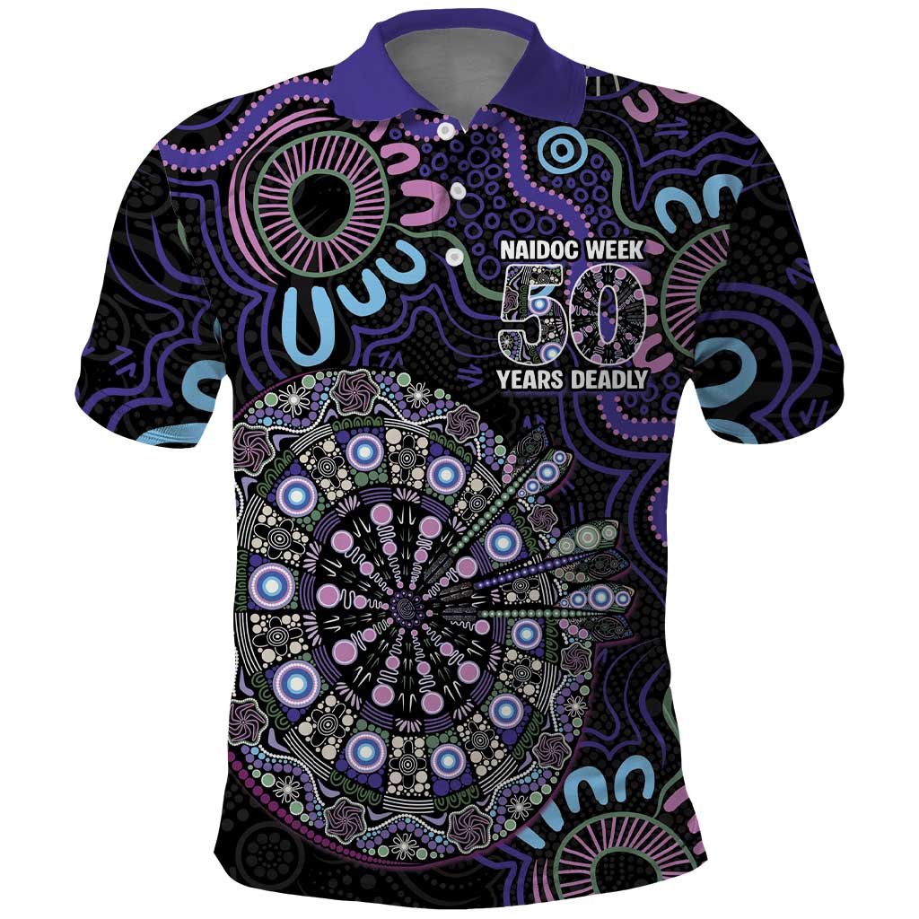 First Nations Darts NAIDOC 2026 Polo Shirt Aboriginal Dot Art