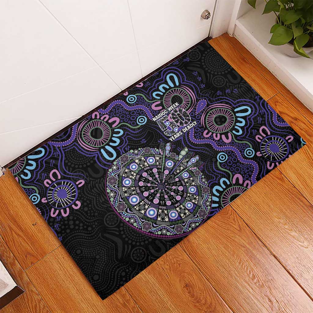 First Nations Darts NAIDOC 2026 Rubber Doormat Aboriginal Dot Art