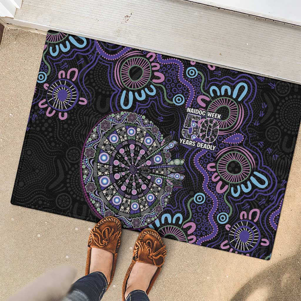 First Nations Darts NAIDOC 2026 Rubber Doormat Aboriginal Dot Art