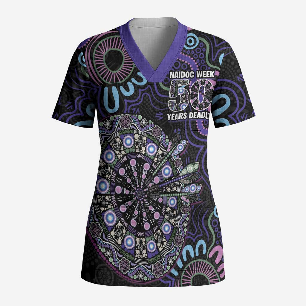 First Nations Darts NAIDOC 2026 Scrub Top Aboriginal Dot Art