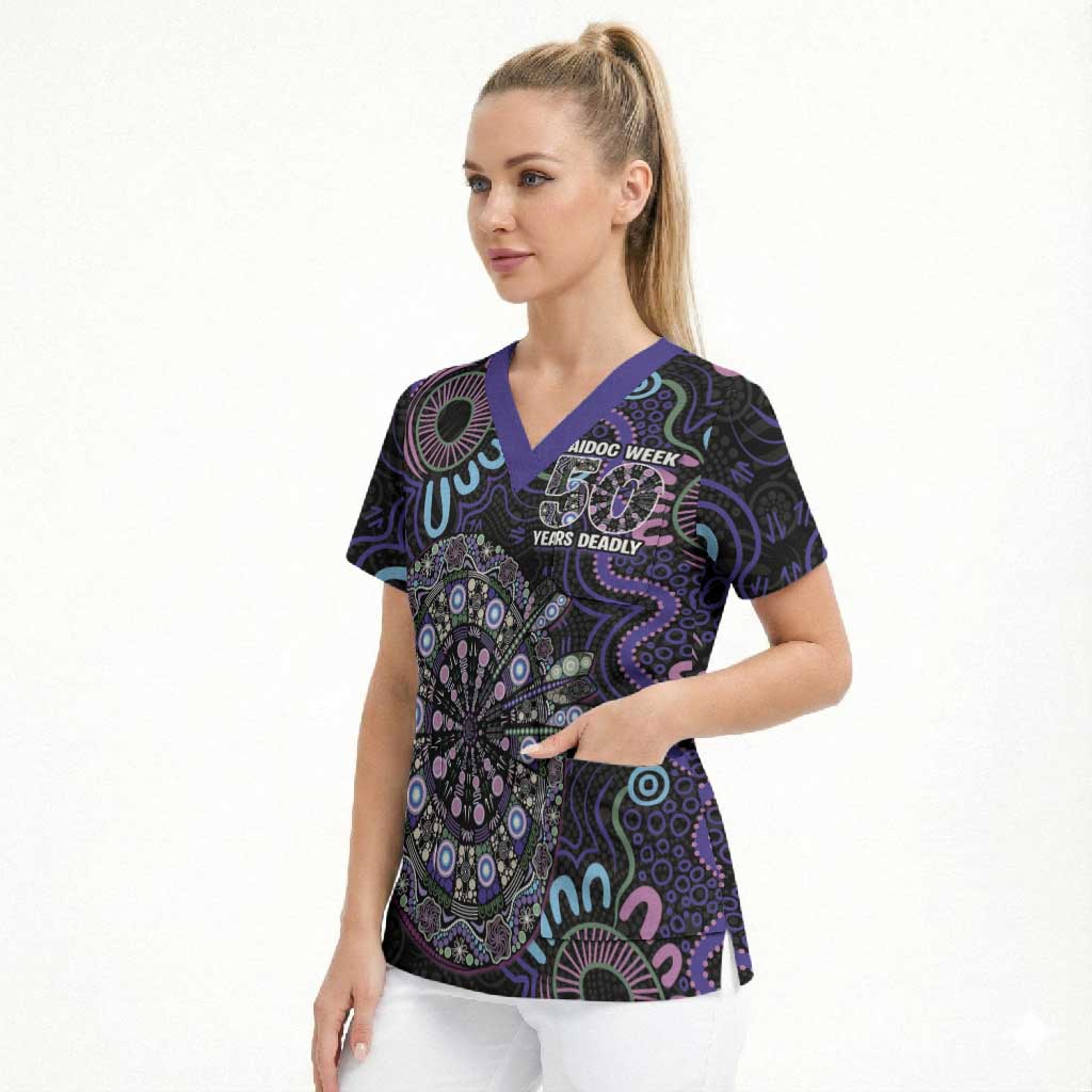 First Nations Darts NAIDOC 2026 Scrub Top Aboriginal Dot Art