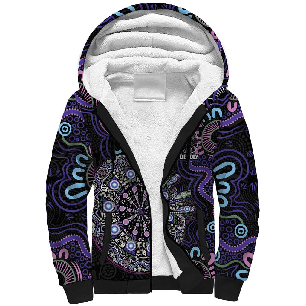First Nations Darts NAIDOC 2026 Sherpa Hoodie Aboriginal Dot Art