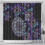 First Nations Darts NAIDOC 2026 Shower Curtain Aboriginal Dot Art
