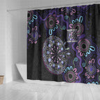 First Nations Darts NAIDOC 2026 Shower Curtain Aboriginal Dot Art
