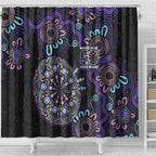First Nations Darts NAIDOC 2026 Shower Curtain Aboriginal Dot Art