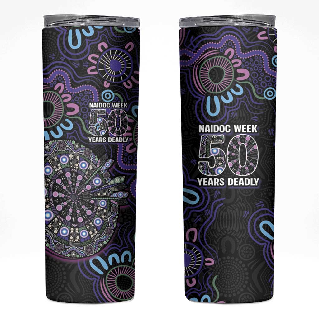 First Nations Darts NAIDOC 2026 Skinny Tumbler Aboriginal Dot Art
