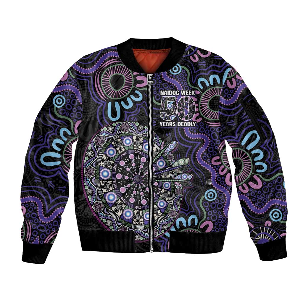 First Nations Darts NAIDOC 2026 Sleeve Zip Bomber Jacket Aboriginal Dot Art