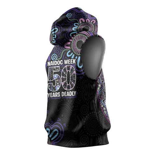 First Nations Darts NAIDOC 2026 Sleeveless Hoodie Aboriginal Dot Art