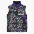First Nations Darts NAIDOC 2026 Sleeveless Puffer Jacket Aboriginal Dot Art