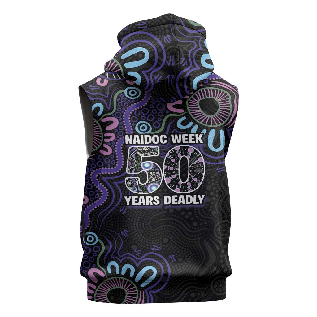 First Nations Darts NAIDOC 2026 Sleeveless Zip Hoodie Aboriginal Dot Art