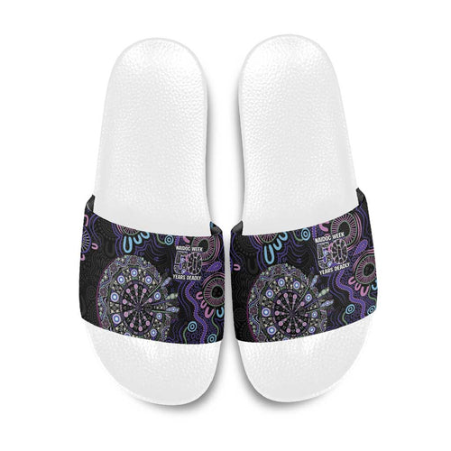 First Nations Darts NAIDOC 2026 Slide Sandals Aboriginal Dot Art