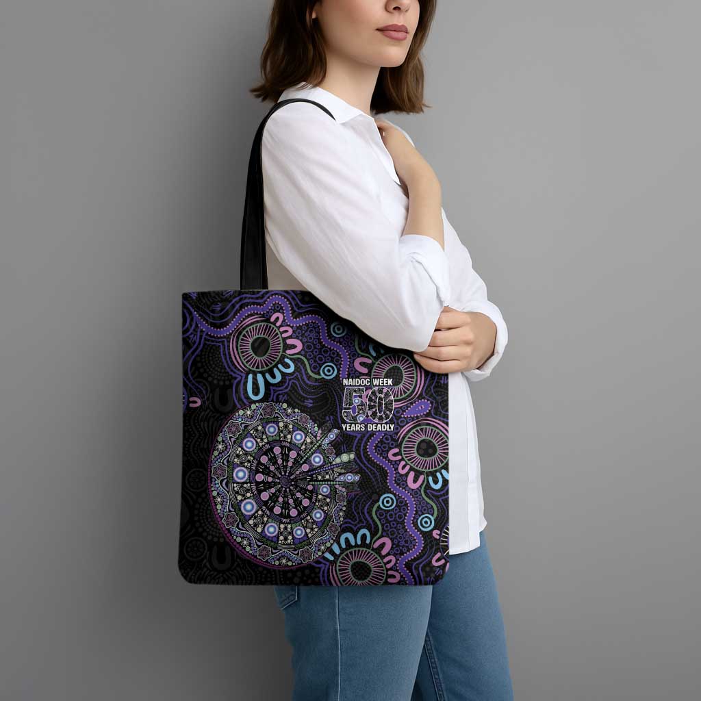 First Nations Darts NAIDOC 2026 Tote Bag Aboriginal Dot Art