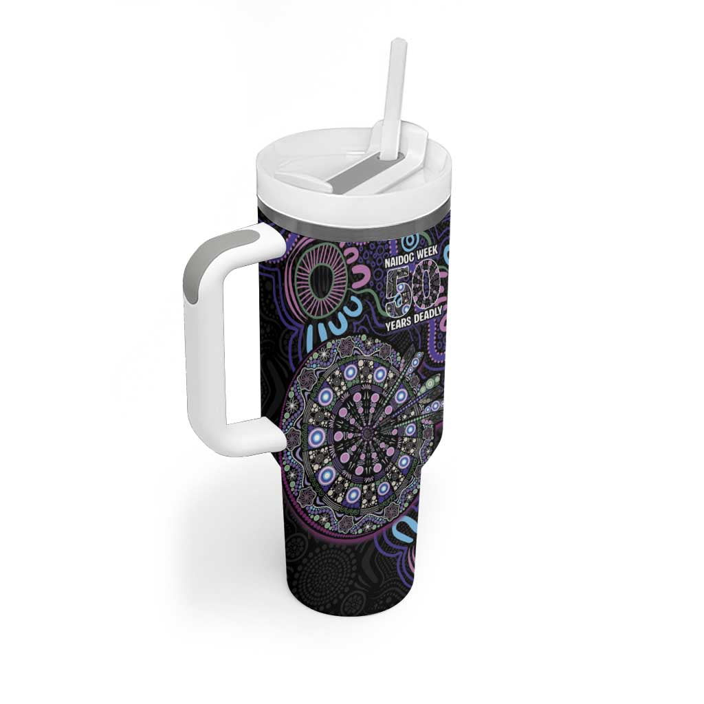 First Nations Darts NAIDOC 2026 Tumbler With Handle Aboriginal Dot Art