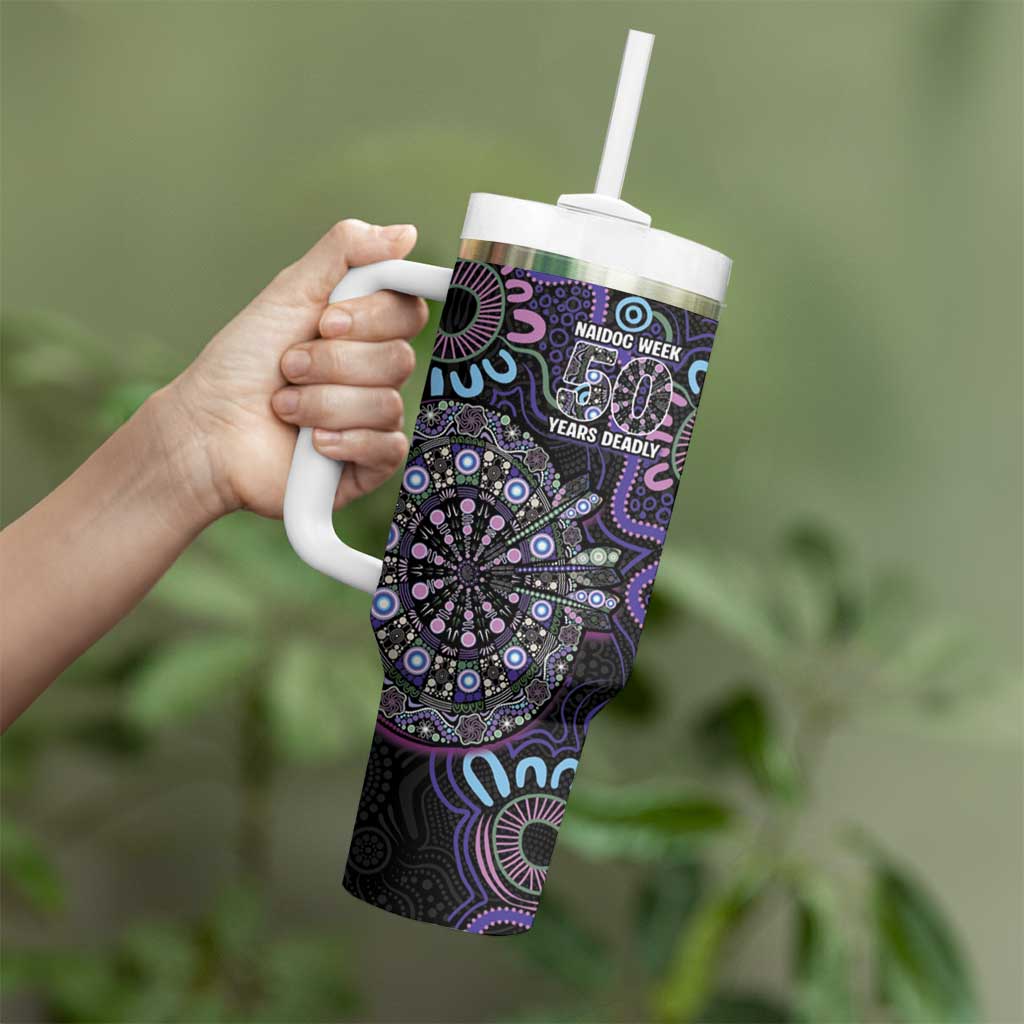 First Nations Darts NAIDOC 2026 Tumbler With Handle Aboriginal Dot Art