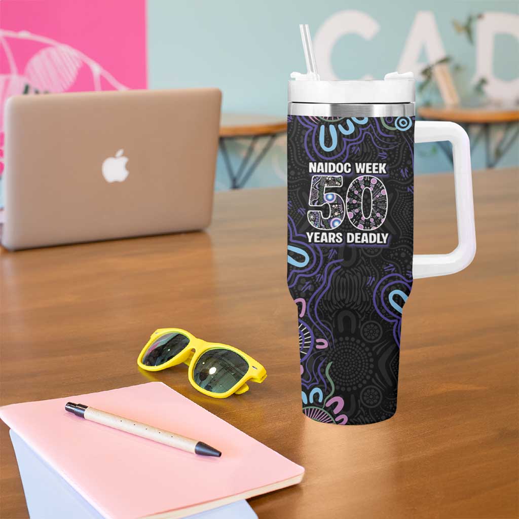 First Nations Darts NAIDOC 2026 Tumbler With Handle Aboriginal Dot Art