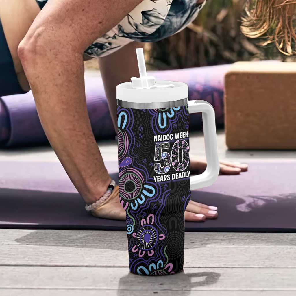 First Nations Darts NAIDOC 2026 Tumbler With Handle Aboriginal Dot Art