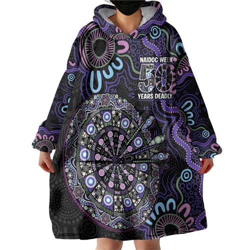 First Nations Darts NAIDOC 2026 Wearable Blanket Hoodie Aboriginal Dot Art