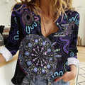 First Nations Darts NAIDOC 2026 Women Casual Shirt Aboriginal Dot Art