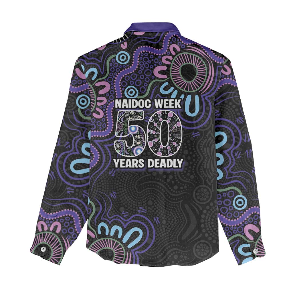 First Nations Darts NAIDOC 2026 Women Casual Shirt Aboriginal Dot Art