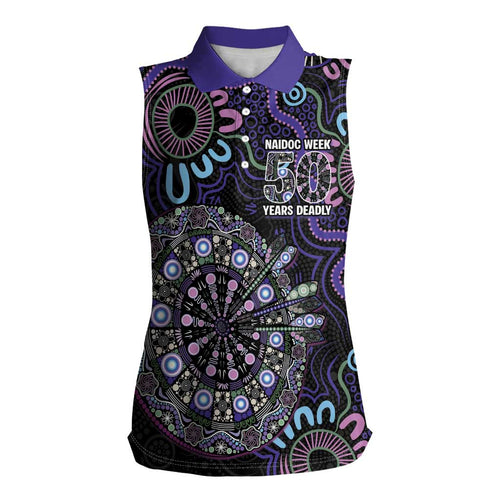 First Nations Darts NAIDOC 2026 Women Sleeveless Polo Shirt Aboriginal Dot Art