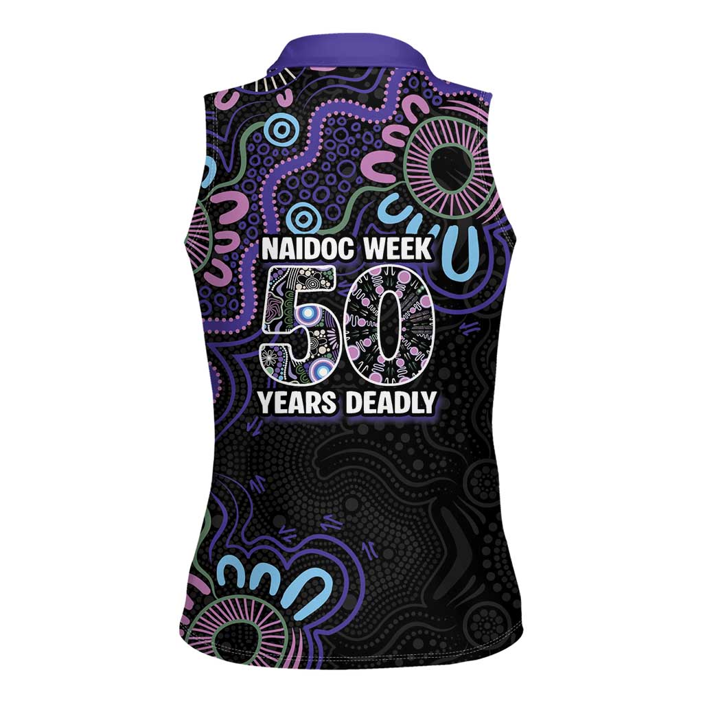 First Nations Darts NAIDOC 2026 Women Sleeveless Polo Shirt Aboriginal Dot Art