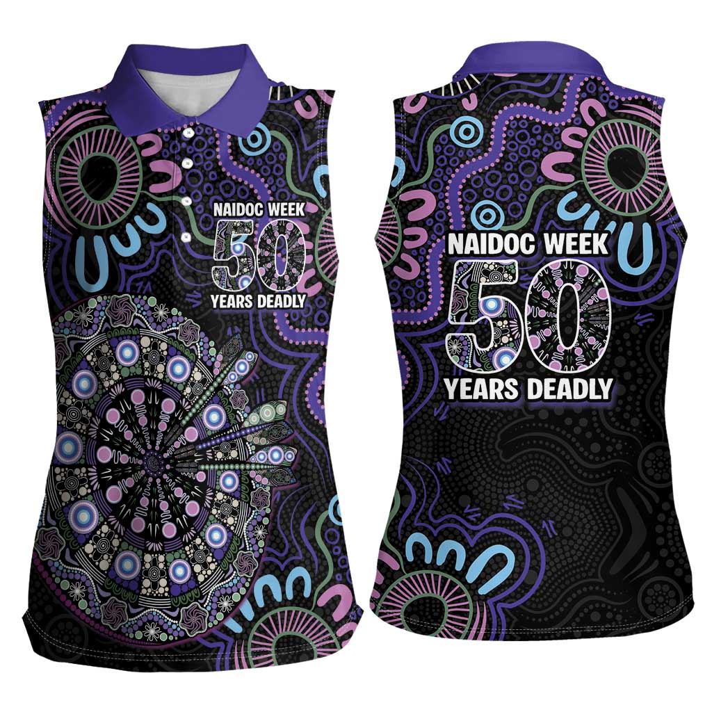First Nations Darts NAIDOC 2026 Women Sleeveless Polo Shirt Aboriginal Dot Art