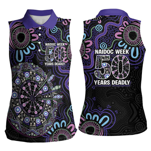 First Nations Darts NAIDOC 2026 Women Sleeveless Polo Shirt Aboriginal Dot Art