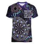 First Nations Darts NAIDOC 2026 Women V-Neck T-Shirt Aboriginal Dot Art