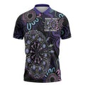 First Nations Darts NAIDOC 2026 Zipper Polo Shirt Aboriginal Dot Art