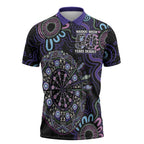 First Nations Darts NAIDOC 2026 Zipper Polo Shirt Aboriginal Dot Art