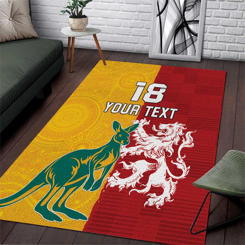 Custom British Lions Australia Area Rug Unique Style - Aussie Hoodie
