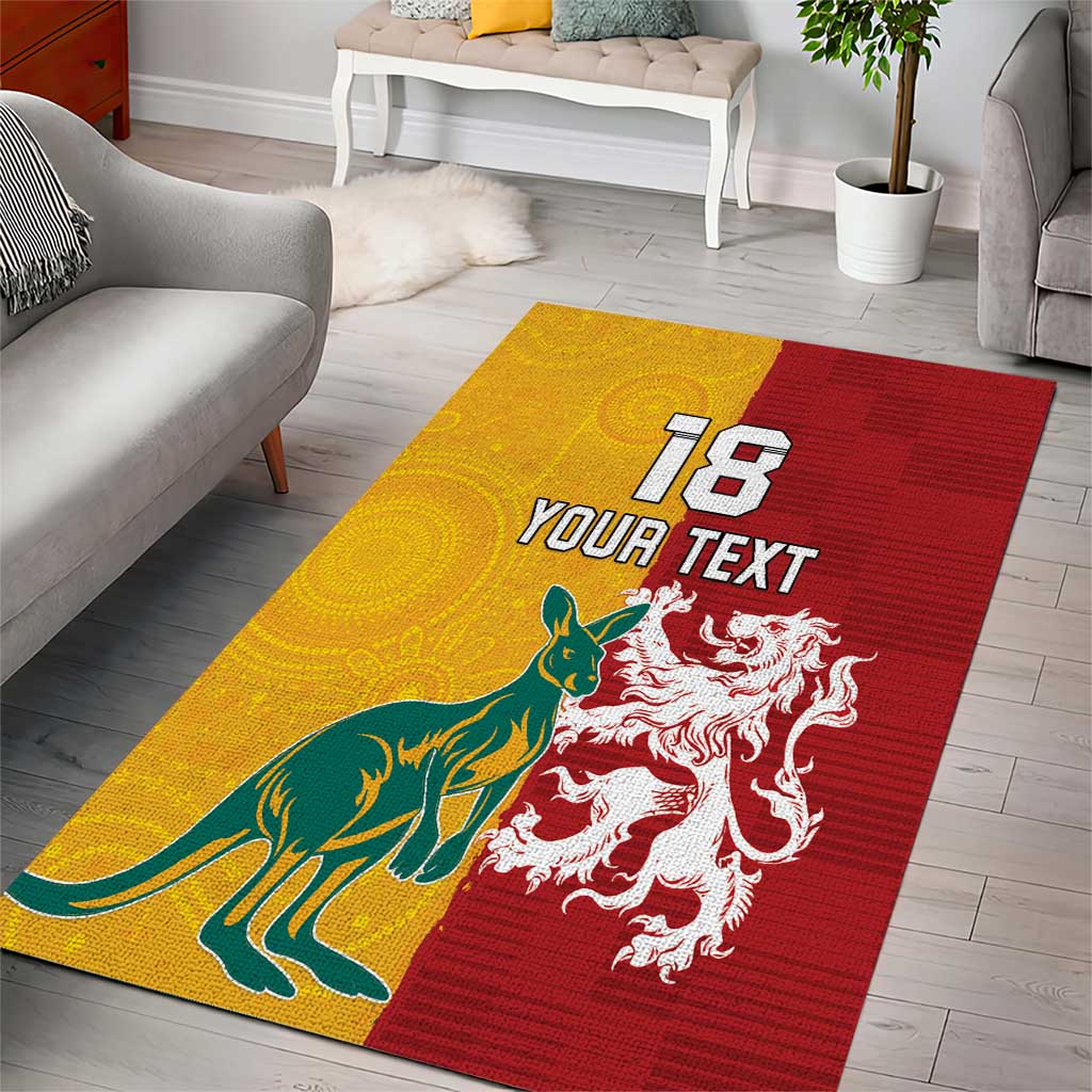 Custom British Lions Australia Area Rug Unique Style - Aussie Hoodie