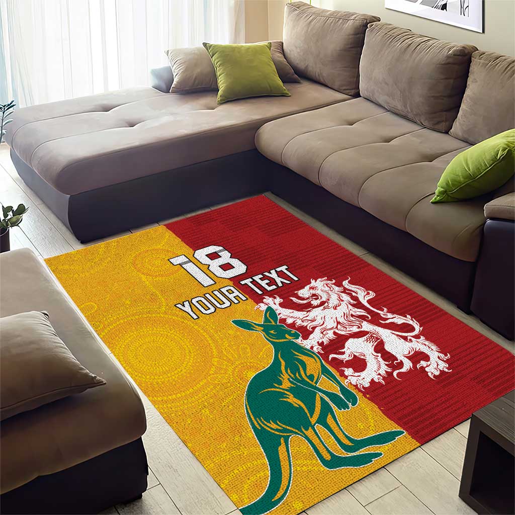 Custom British Lions Australia Area Rug Unique Style - Aussie Hoodie