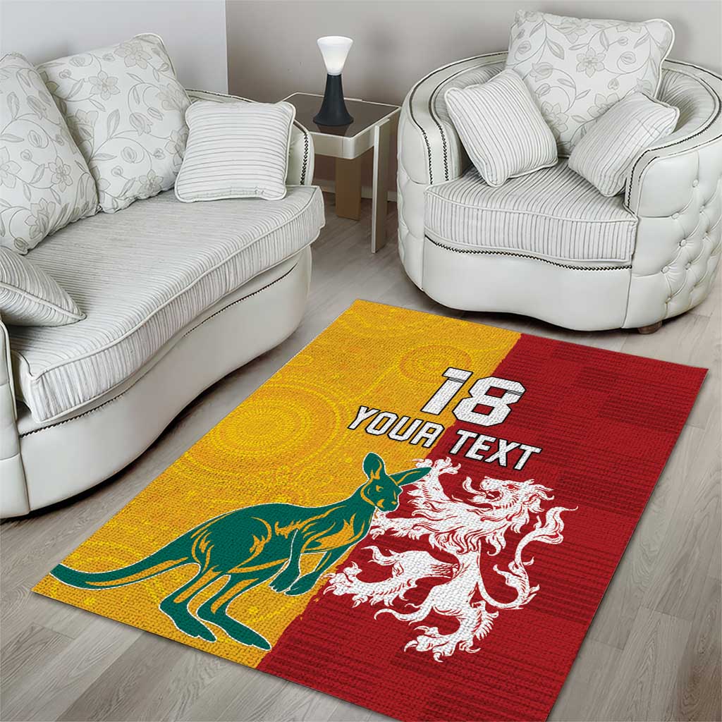 Custom British Lions Australia Area Rug Unique Style - Aussie Hoodie