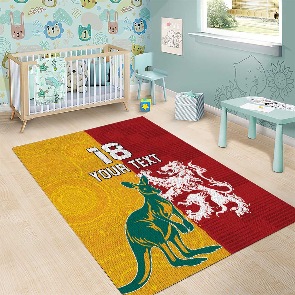 Custom British Lions Australia Area Rug Unique Style - Aussie Hoodie