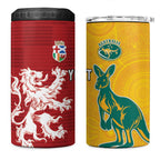 Custom British Lions Australia 4 in 1 Can Cooler Tumbler Unique Style - Aussie Hoodie