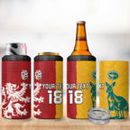 Custom British Lions Australia 4 in 1 Can Cooler Tumbler Unique Style - Aussie Hoodie