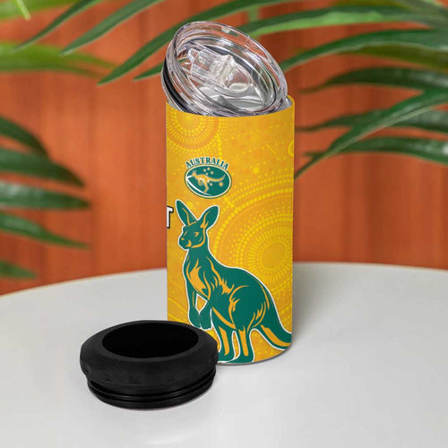Custom British Lions Australia 4 in 1 Can Cooler Tumbler Unique Style - Aussie Hoodie