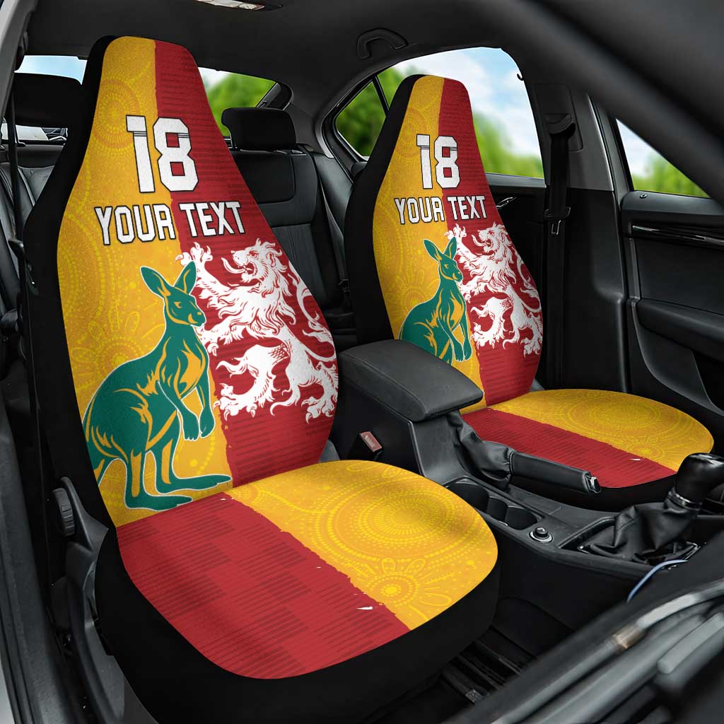 Custom British Lions Australia Car Seat Cover Unique Style - Aussie Hoodie