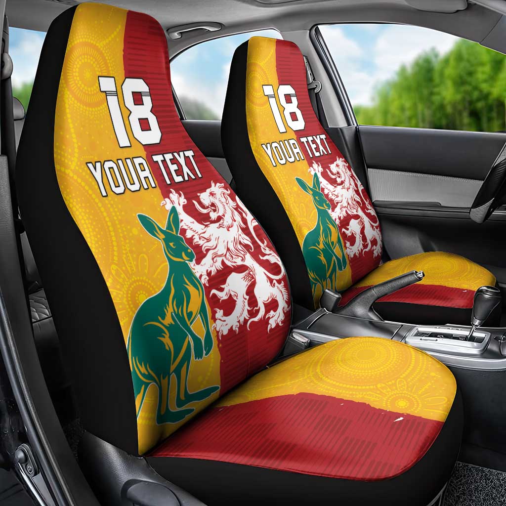 Custom British Lions Australia Car Seat Cover Unique Style - Aussie Hoodie