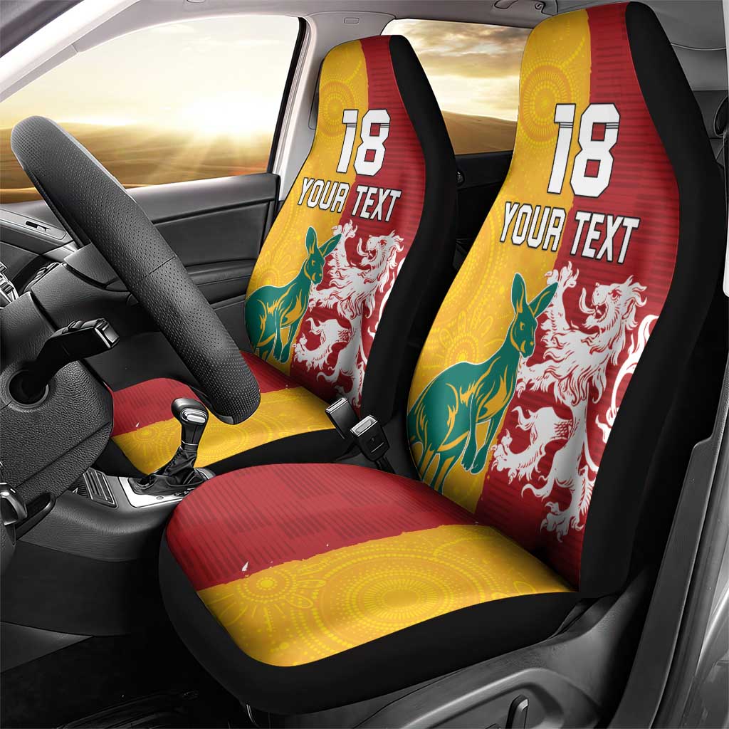 Custom British Lions Australia Car Seat Cover Unique Style - Aussie Hoodie