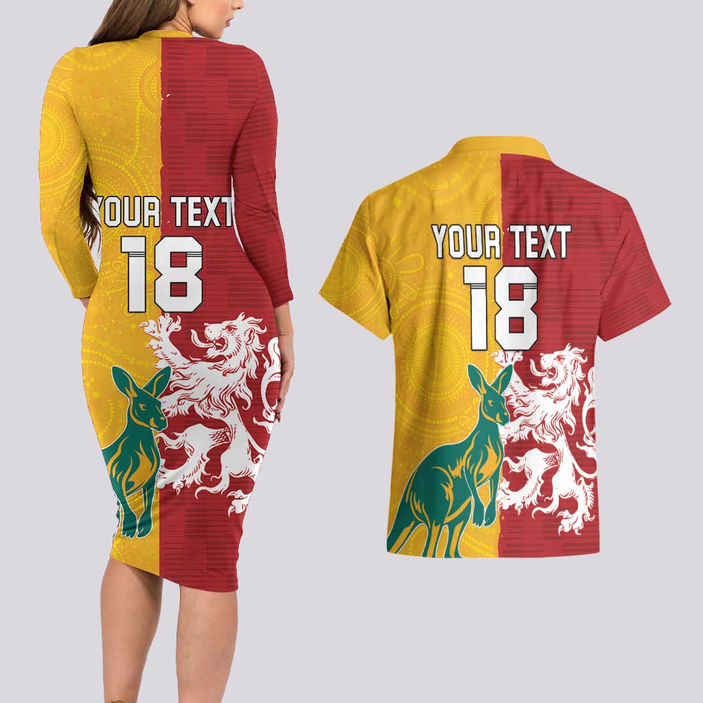 Custom British Lions Australia Couples Matching Long Sleeve Bodycon Dress and Hawaiian Shirt Unique Style - Aussie Hoodie