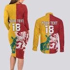 Custom British Lions Australia Couples Matching Long Sleeve Bodycon Dress and Long Sleeve Button Shirt Unique Style - Aussie Hoodie
