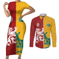 Custom British Lions Australia Couples Matching Short Sleeve Bodycon Dress and Long Sleeve Button Shirt Unique Style - Aussie Hoodie