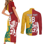 Custom British Lions Australia Couples Matching Short Sleeve Bodycon Dress and Long Sleeve Button Shirt Unique Style - Aussie Hoodie