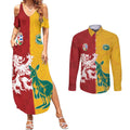 Custom British Lions Australia Couples Matching Summer Maxi Dress and Long Sleeve Button Shirt Unique Style - Aussie Hoodie