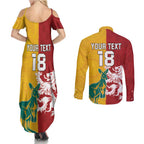 Custom British Lions Australia Couples Matching Summer Maxi Dress and Long Sleeve Button Shirt Unique Style - Aussie Hoodie