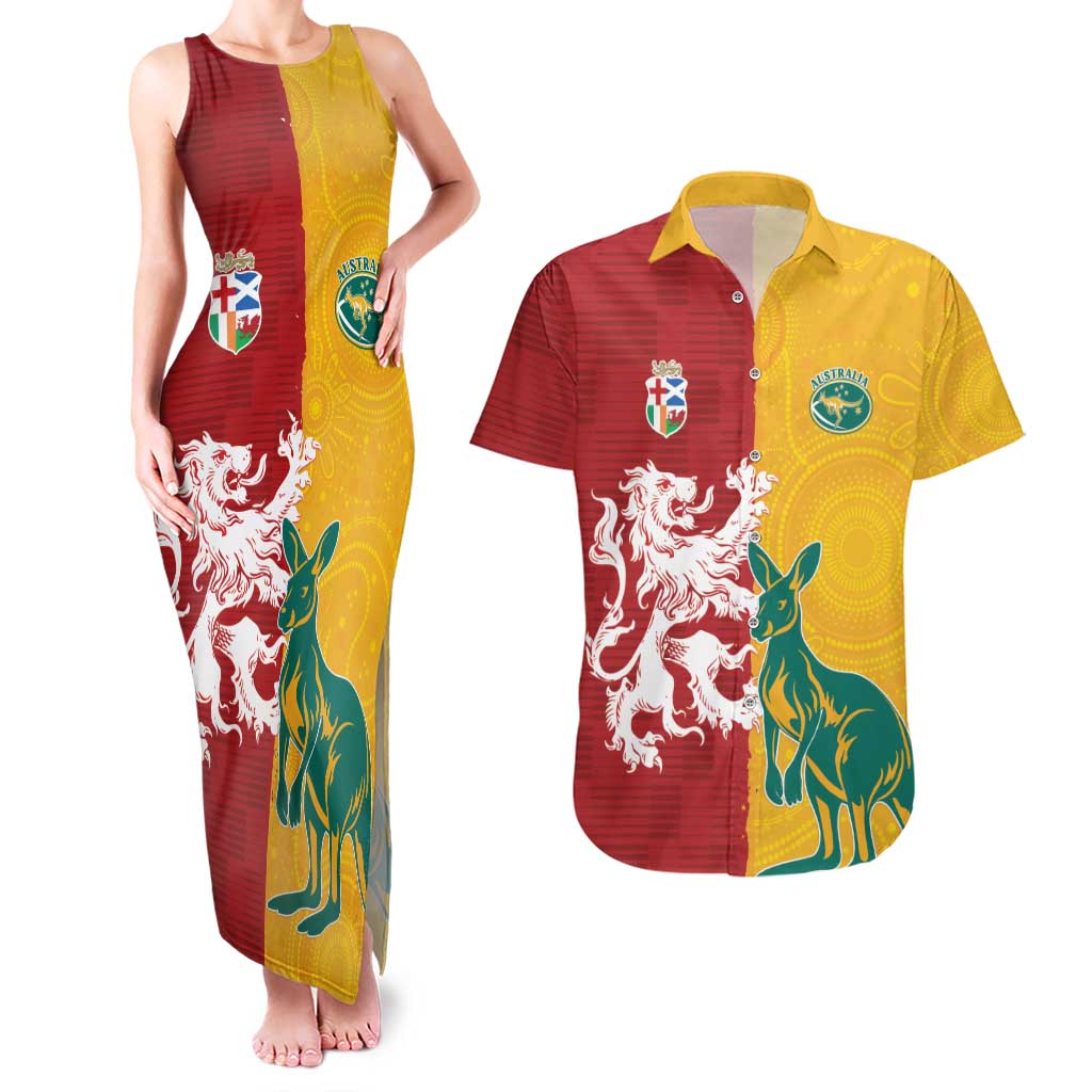 Custom British Lions Australia Couples Matching Tank Maxi Dress and Hawaiian Shirt Unique Style - Aussie Hoodie
